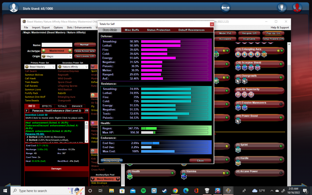 Beast Mastery Nature Affinity Mace Mastery ONLY CALL SWARM power TOTALS.png